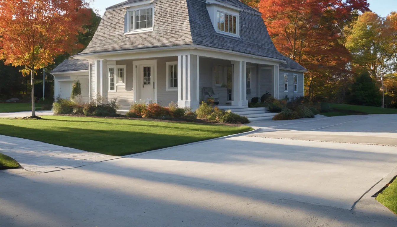 A freshly poured concrete driveway beside a Cape Cod style home in Phoenixville
